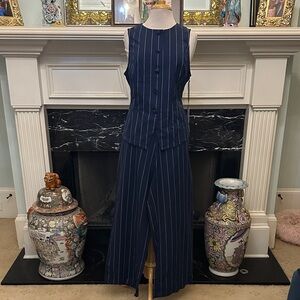 Lulumari Navy Pinstripe Pantsuit